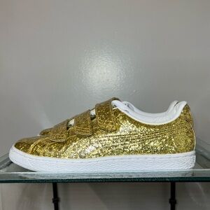 Puma Women's Gold Glitter Sneakers